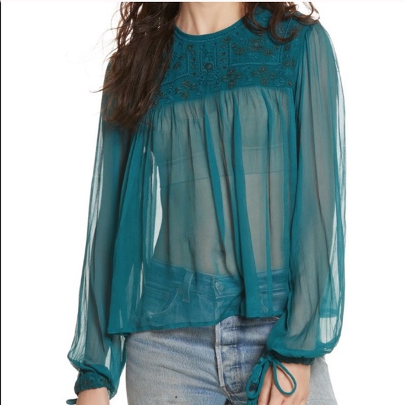 Free People Tops - NWT Free People sheer beaded top